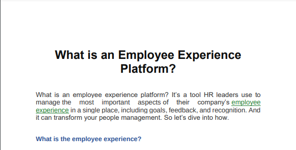What is an Employee Experience Platform?